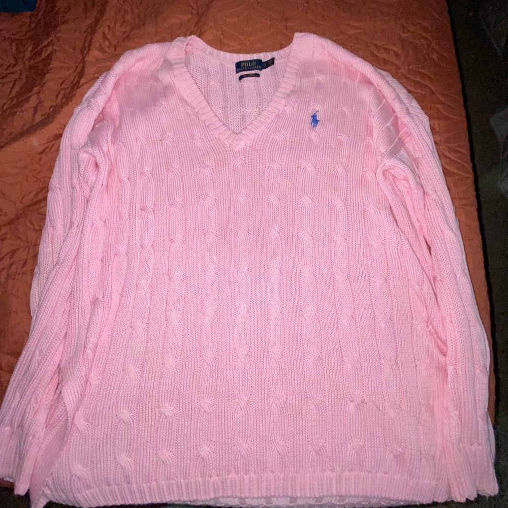 vintage pink polo RL sweater
